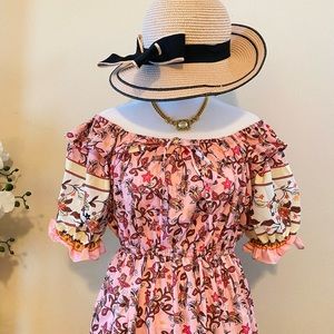 Puff Floral Vine mini dress - New